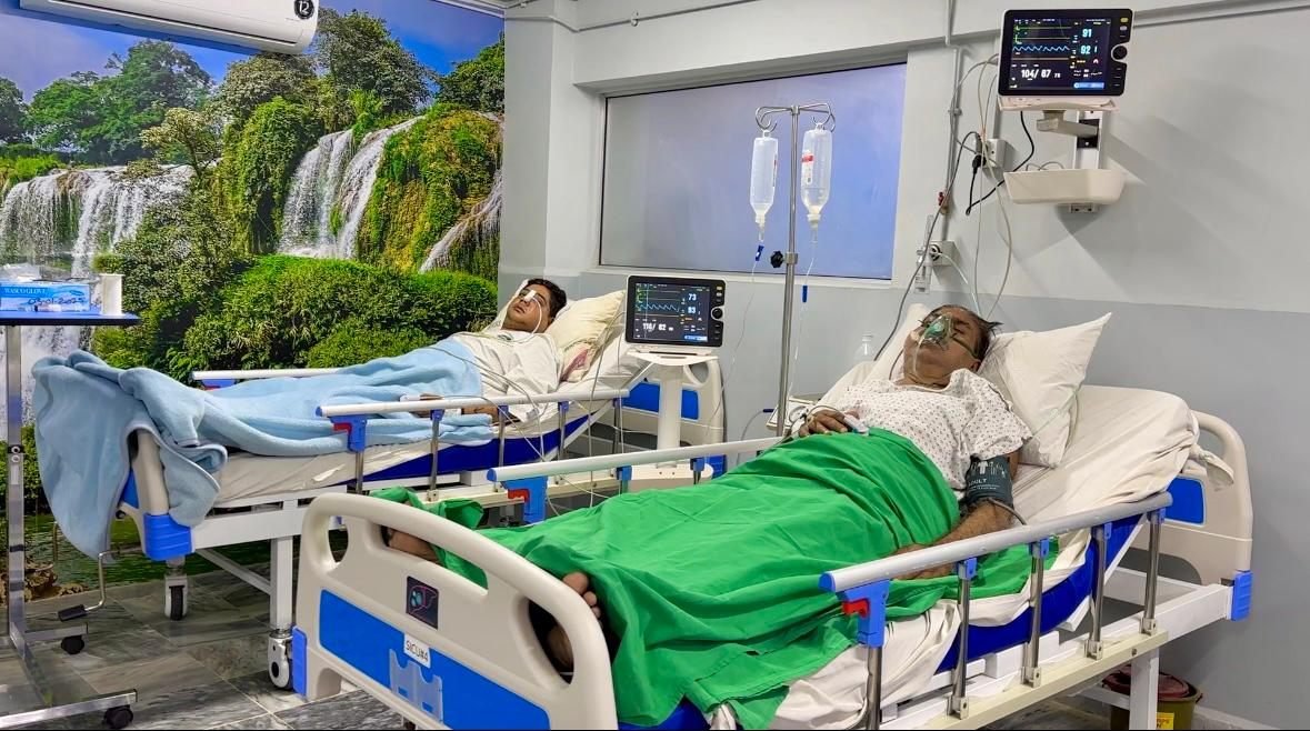 Patients recovering in the post-operative ward of the PEBS Hospital Oral Cancer Surgery Unit
