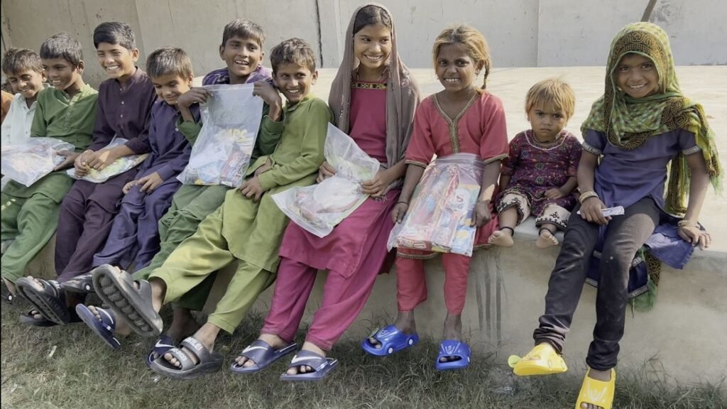 Children waiting their turn at a PEBS eye camp
