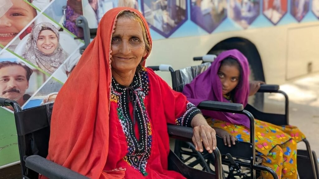 A patient and her family at PEBS Hospital