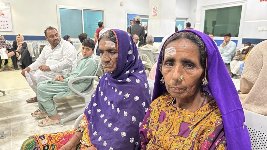 Patients waiting in the PEBS Hospital outpatient area